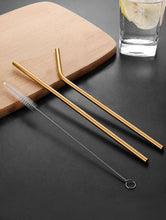 Load image into Gallery viewer, 3pcs Stainless Steel Straw &amp; Brush Set
