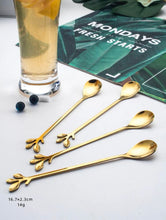 Load image into Gallery viewer, Gold Branch Design Tea &amp; Coffee Spoon
