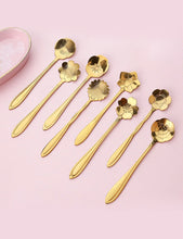 Load image into Gallery viewer, Gold Flower Tea &amp; Coffee Spoon
