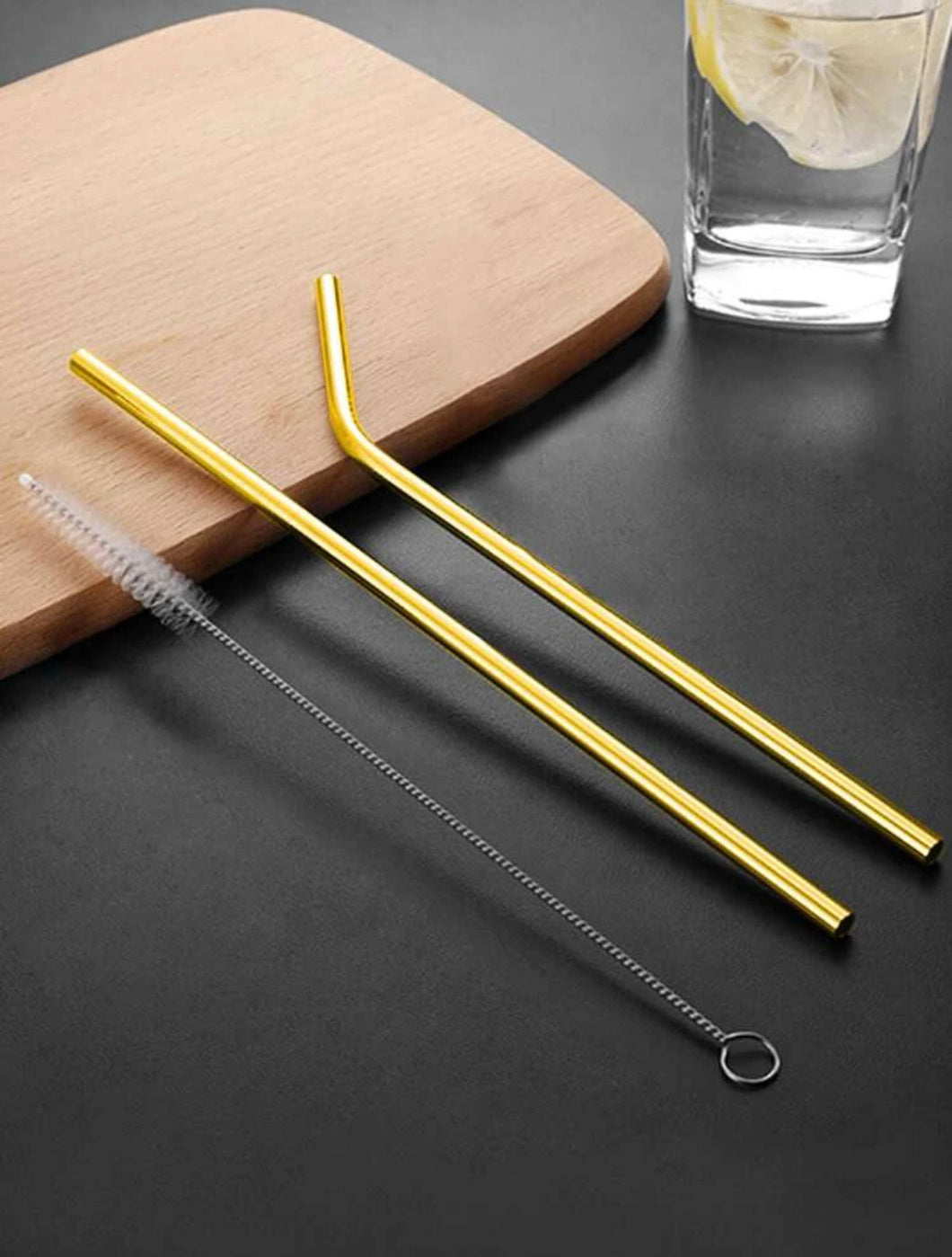 3pcs Stainless Steel Straw & Brush Set